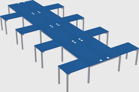 Shared l-shaped desk