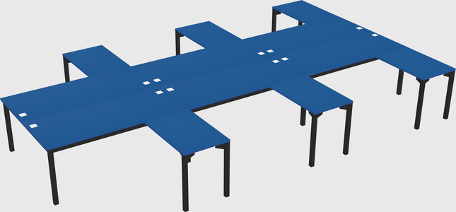 Shared l-shaped desk