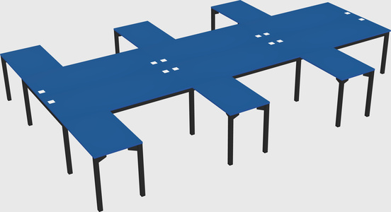 Shared l-shaped desk