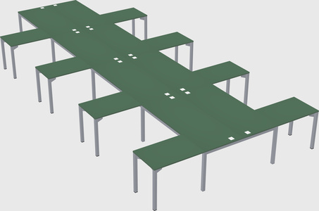 Shared l-shaped desk