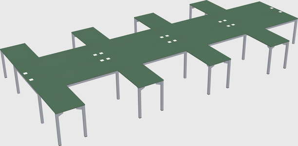 Shared l-shaped desk