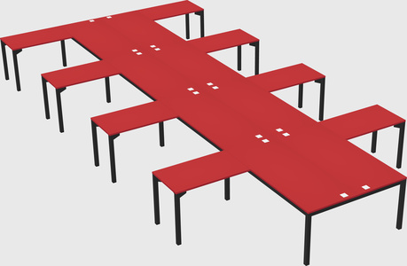 Shared l-shaped desk