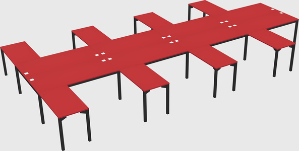 Shared l-shaped desk