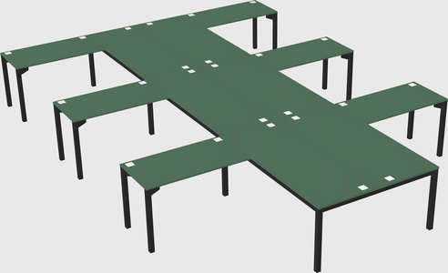 Shared l-shaped desk