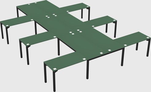 Shared l-shaped desk