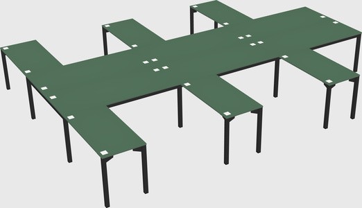 Shared l-shaped desk