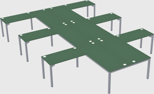 Shared l-shaped desk