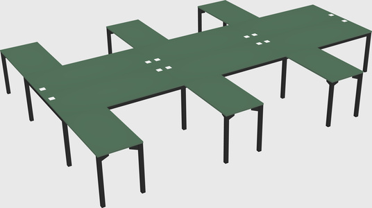Shared l-shaped desk