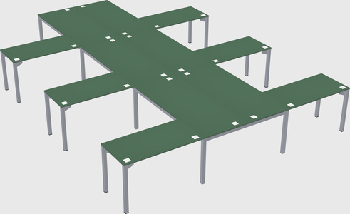 Shared l-shaped desk