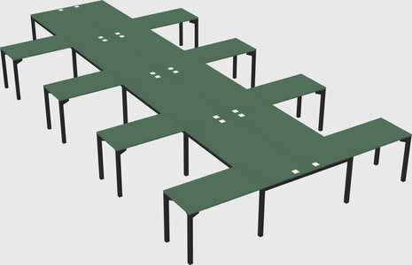 Shared l-shaped desk