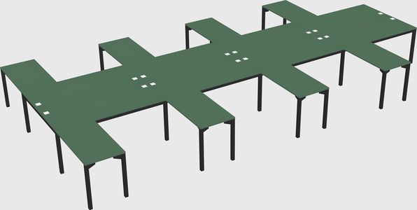 Shared l-shaped desk
