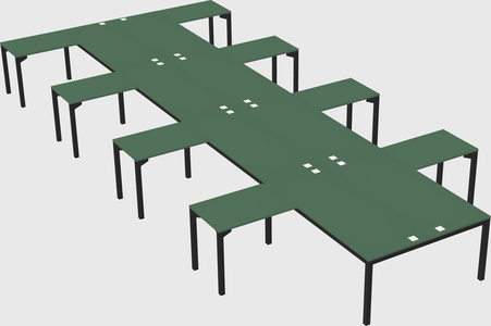 Shared l-shaped desk