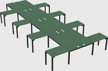 Shared l-shaped desk