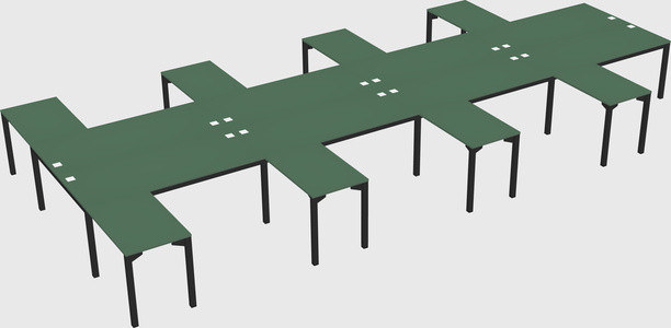 Shared l-shaped desk
