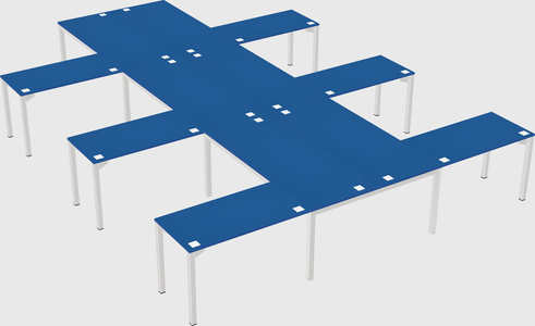 Shared l-shaped desk