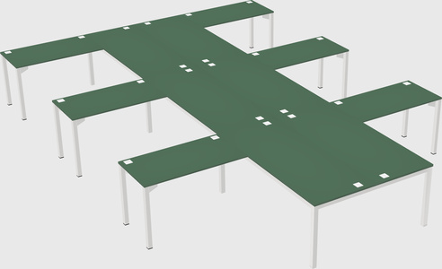 Shared l-shaped desk