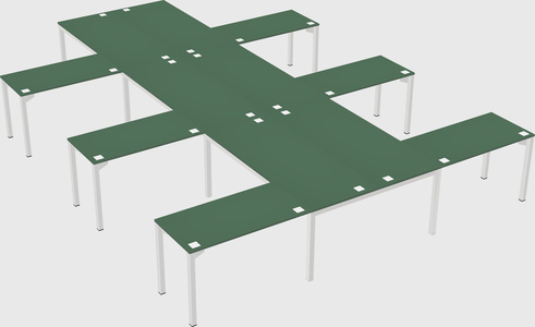 Shared l-shaped desk