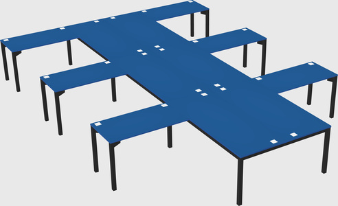 Shared l-shaped desk