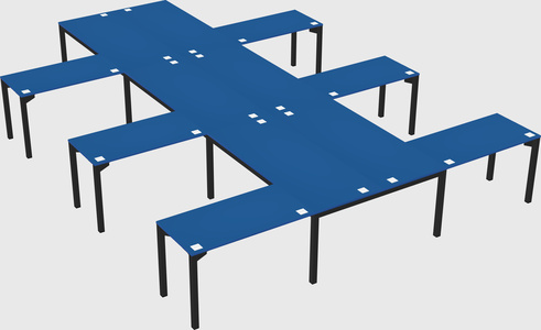 Shared l-shaped desk
