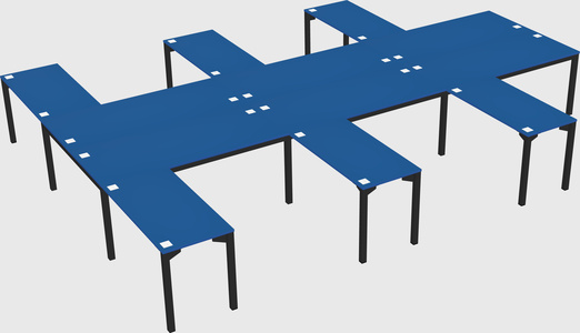 Shared l-shaped desk