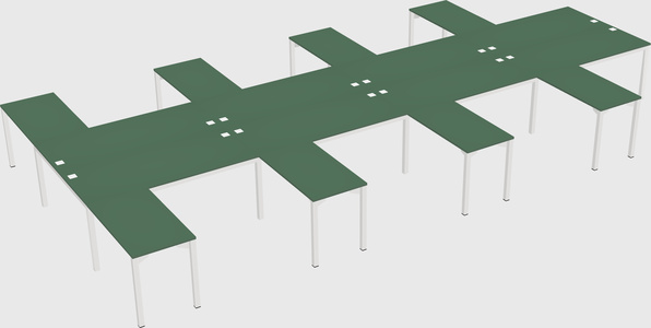 Shared l-shaped desk