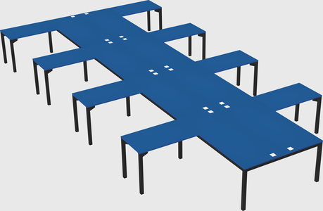 Shared l-shaped desk