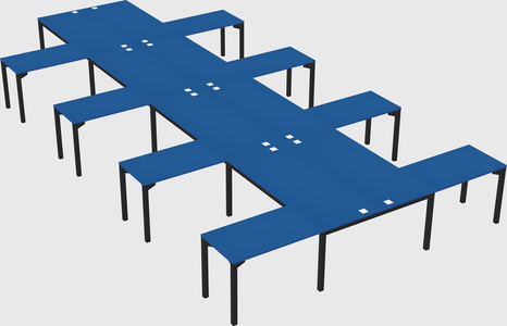 Shared l-shaped desk
