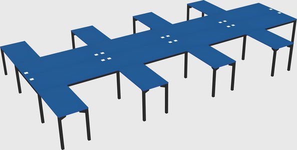 Shared l-shaped desk