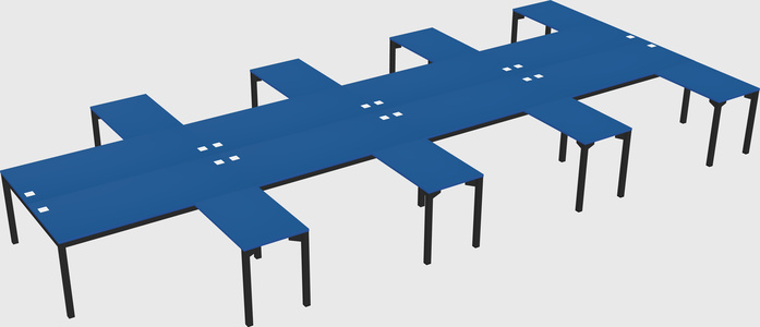 Shared l-shaped desk