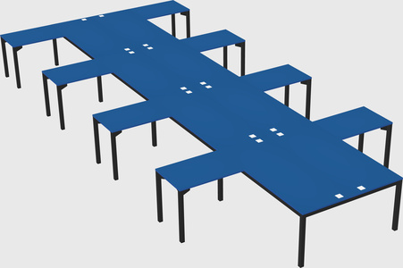 Shared l-shaped desk