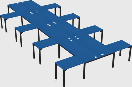 Shared l-shaped desk