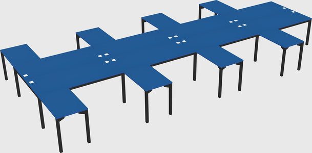 Shared l-shaped desk