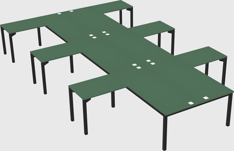 Shared l-shaped desk