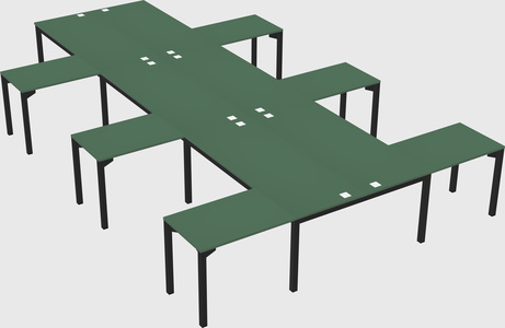 Shared l-shaped desk