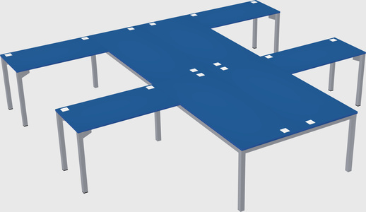 Shared l-shaped desk