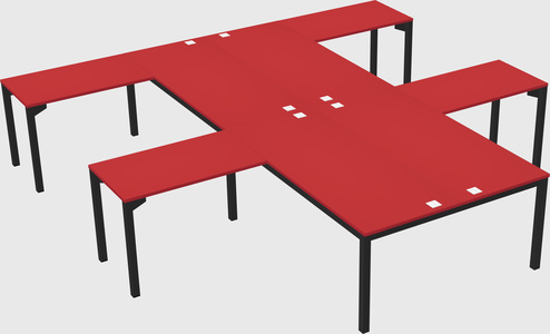 Shared l-shaped desk