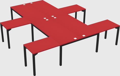 Shared l-shaped desk