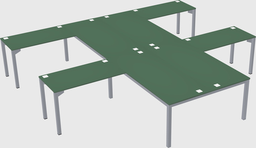 Shared l-shaped desk
