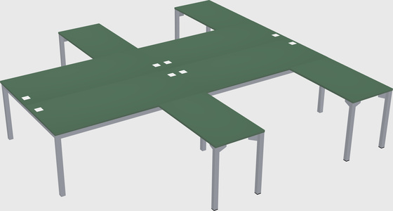 Shared l-shaped desk