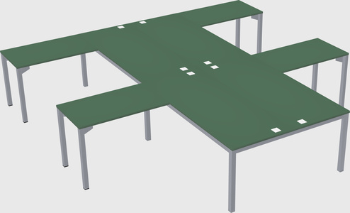 Shared l-shaped desk