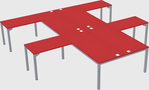 Shared l-shaped desk