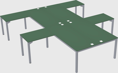 Shared l-shaped desk