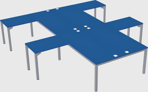 Shared l-shaped desk