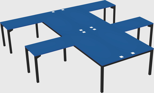 Shared l-shaped desk