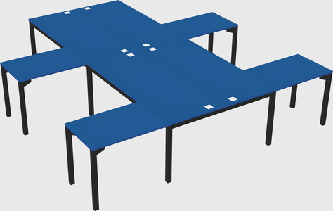Shared l-shaped desk