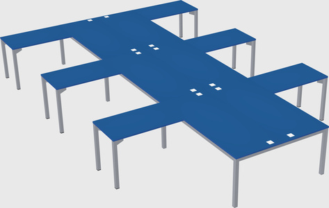 Shared l-shaped desk