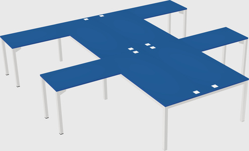 Shared l-shaped desk