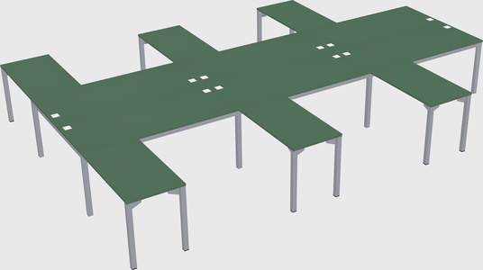 Shared l-shaped desk