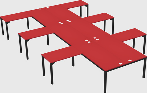Shared l-shaped desk