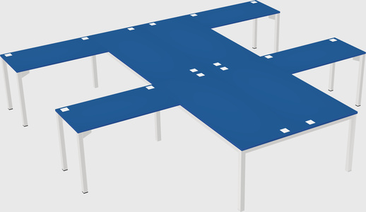 Shared l-shaped desk